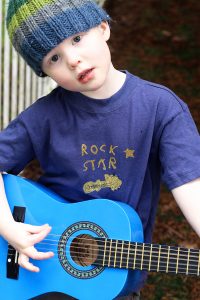 rock star kid with guitar