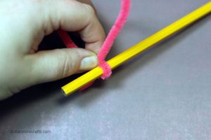curl edges of pipe cleaners with pencil