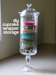 diy cupcake wrapper storage