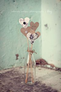 hearts on a stick centerpiece