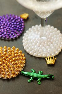mardi gras beads coasters