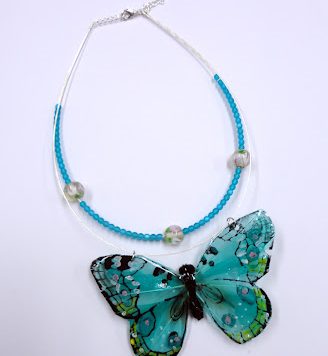 resin butterfly necklace