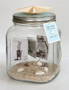 centerpiece beach photo jar