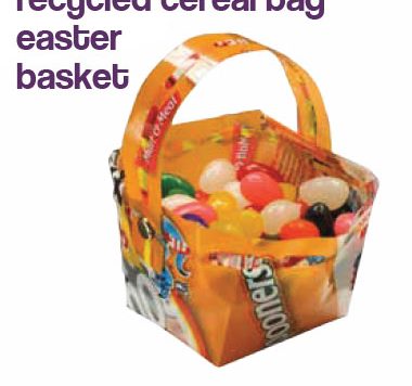 recycled cereal bag easter basket