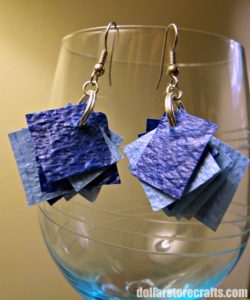 Plastic Tablecloth confetti earrings