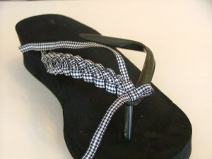 ribbon braided flip flops