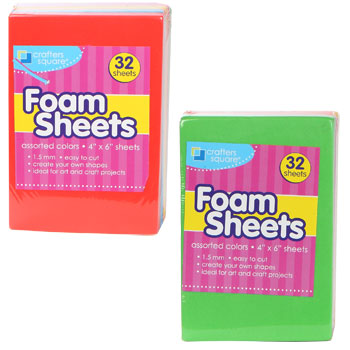 Crafters Square 32 Foam Craft Sheets Multi Color 46 NIP 