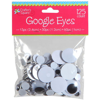Crafter's Square Plastic Googly Eyes, 125-ct. Packs