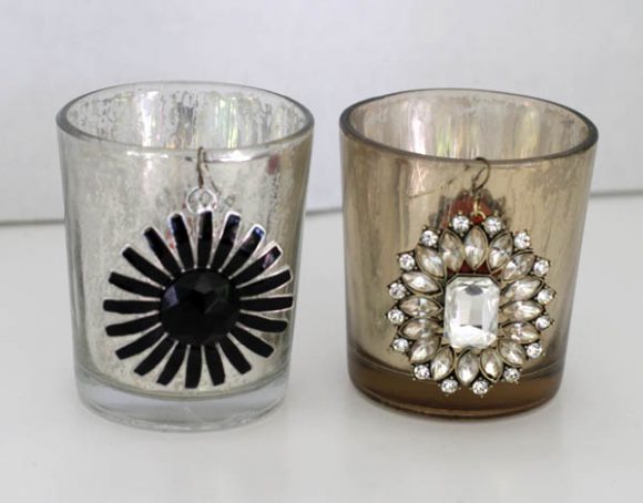 styled by tori spelling bling on mercury glass candle holders