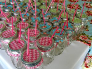 cupcake liners on mason jars