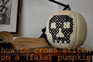 cross stitched pumpkin