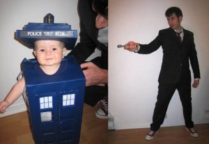 doctor who dad & daughter costume - tardis and ten