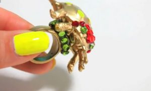 gold bug ring craft -- underneath it's blingy!