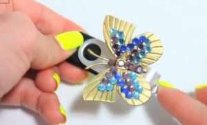 gold butterfly flash drive