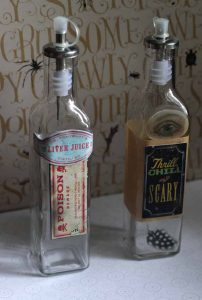 halloween oil and vinegar bottles