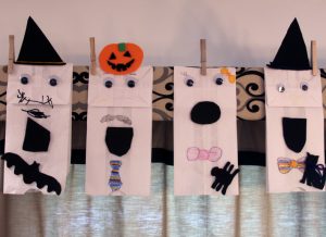 spooky paper bag puppets