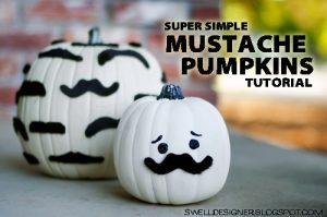 super simple mustache pumpkins