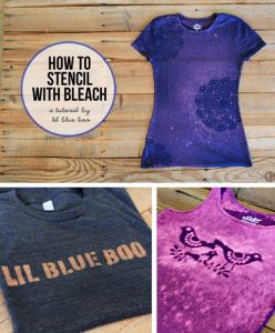 How to stencil fabric with bleach (via dollarstorecrafts.com)