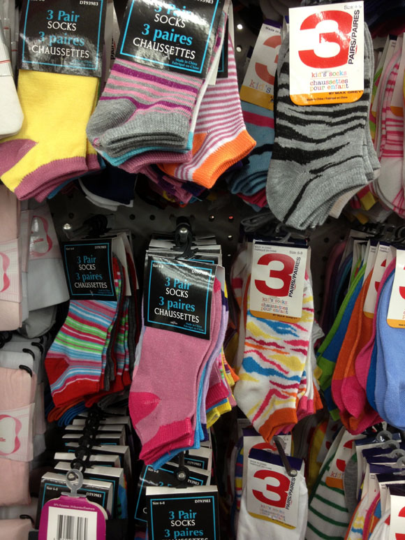 dollar store socks