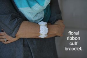 floral ribbon cuff bracelet