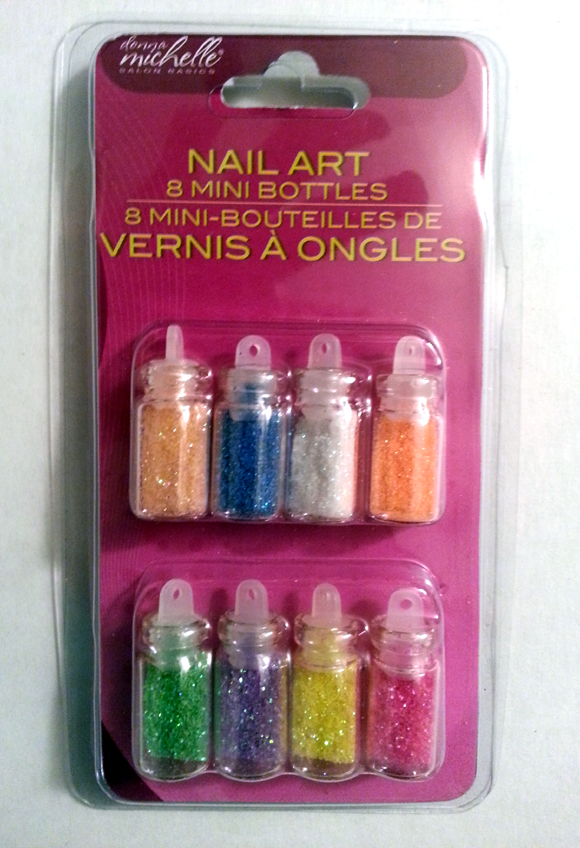 dollar store nail art glitter package