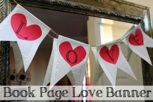 book page pennant heart love banner