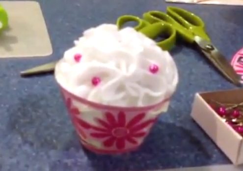 Styrofoam cupcake craft - tutorial - dollar store crafts