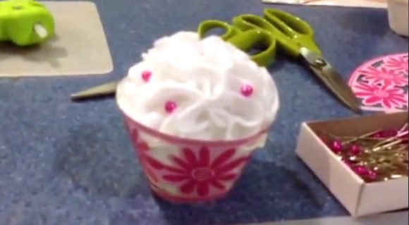 Styrofoam cupcake craft - tutorial - dollar store crafts