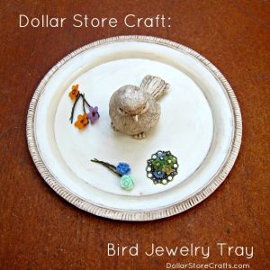 Dollar store craft: bird jewelry tray