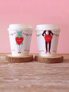 Printable his and hers coffee cup wrappers