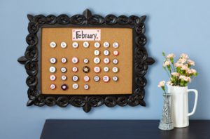 corkboard button calendar