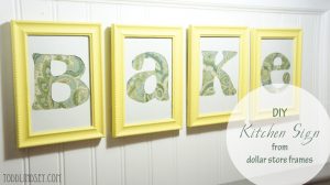 Lettered Kitchen Sign with Dollar Store Frames