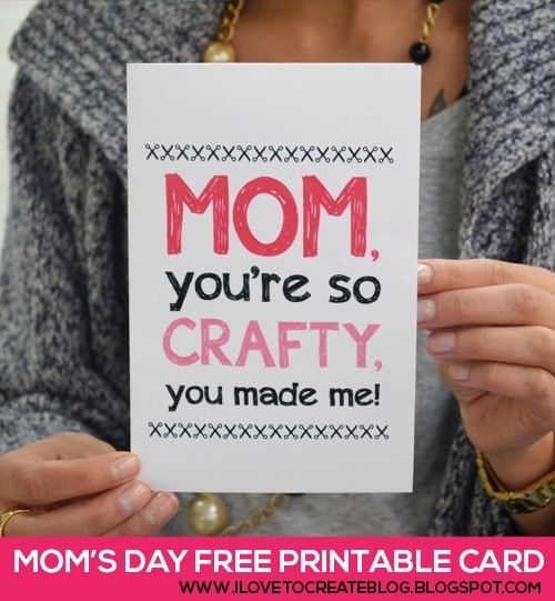 crafty mom free printable Mother's Day card 