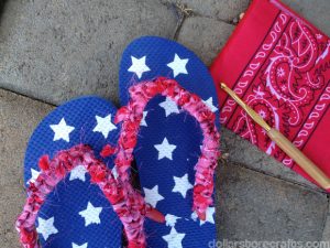crocheted bandanna flip-flop tutorial by dollarstorecrafts.com