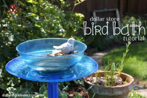 make a dollar store bird bath