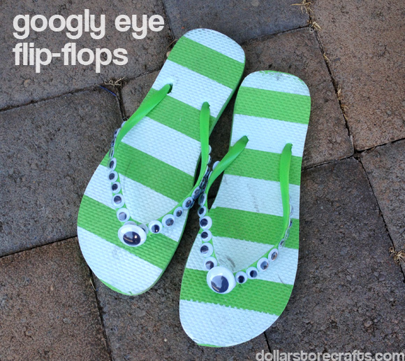 Googly Eye Flip-Flops by dollarstorecrafts.com