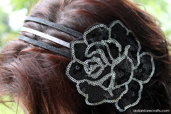 sequin rose glitter headband