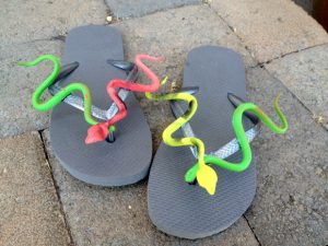 snake flip-flops from dollarstorecrafts.com