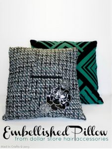 Embellisha Pillow with Dollar Store Hair Accessories