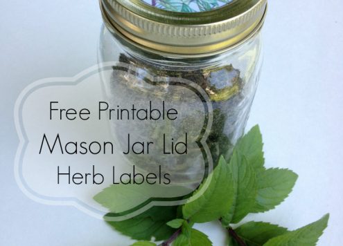 Free Printable Mason Jar Lid Herb Labels