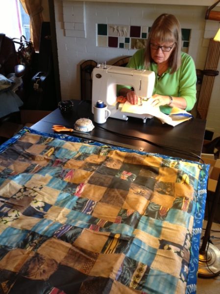 sewing a baby quilt
