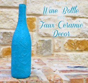 Faux Ceramic Decor made out of a recycled bottle - from dollarstorecrafts.com