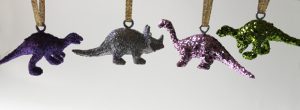 sparkly dinosaur ornaments