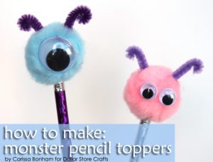 pom pom monster pencil topper craft