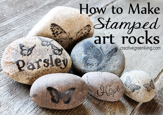 stamped rock garden markers