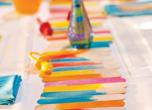 Make a Watercolor Popsicle Stick Table Runner