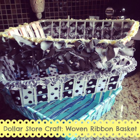 Dollar Store Craft: Woven Ribbon Basket