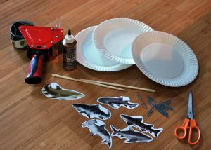 Sharknado paper plate mobile supplies