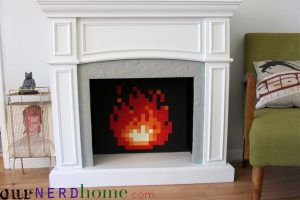 8-bit video game fireplace insert