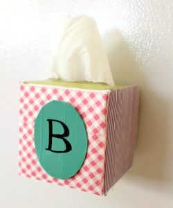 make a washi covered magnetic tissue box